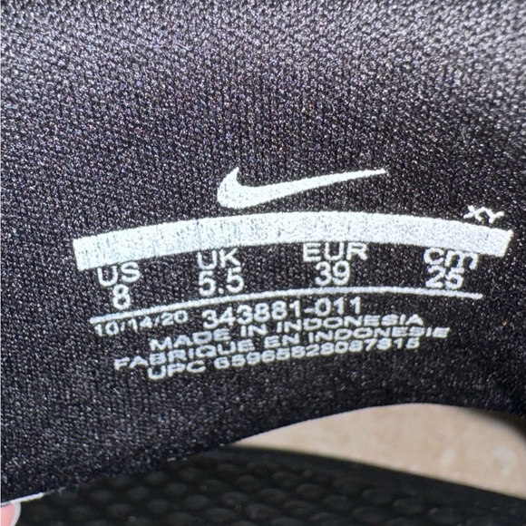 NIKE swoosh ❤️wm8 black women’s padded sandals flip flops size 8 - Picture 7 of 10